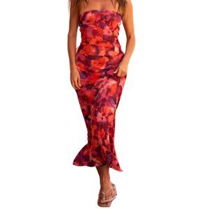 Avani Floral Strapless Maxi Dress (Brand New - Never Worn) Size Small